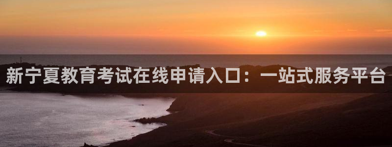 新航娱乐设施：新宁夏教育考试在线申请入口：一站式服务平台