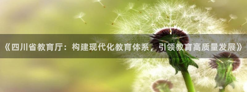 新航娱乐平台官网：《四川省教育厅：构建现代化教育体系，引领教